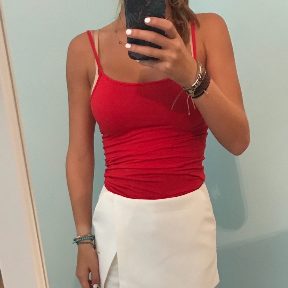 red tank top